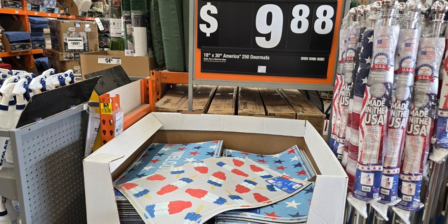 memorial day doormats on display 