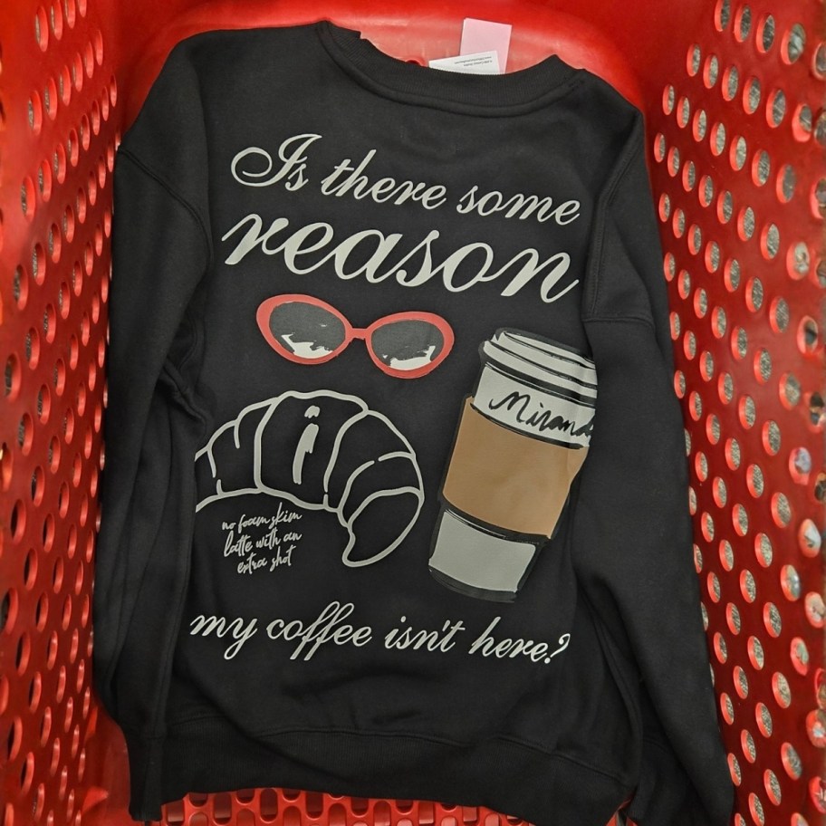 graphic sweatshirt in a target cart