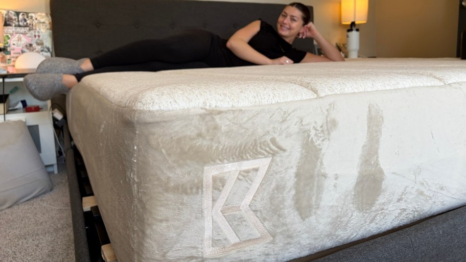 woman laying on a keets supreme mattress
