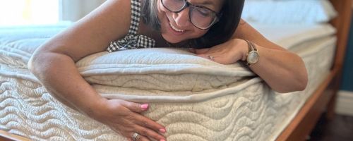 woman laying on keetsa mattress