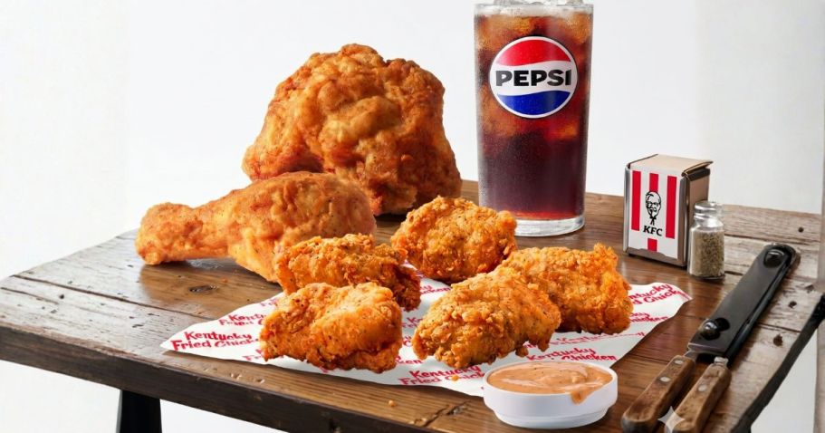 NEW $5 KFC Variety Box (Includes 2 Chicken Pieces, 5 Nuggets, Sauce, Drink!)