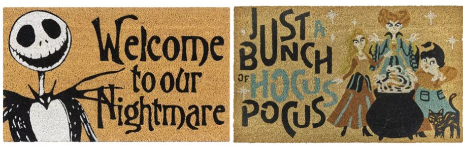 nightmare before christmas and hocus pocus coir doormats