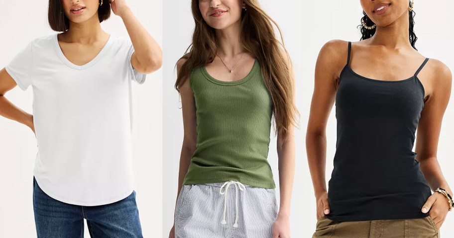 women wearing white, green, and black tops 