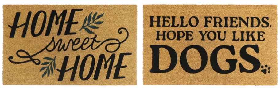 home sweet home and hello friends coir doormats