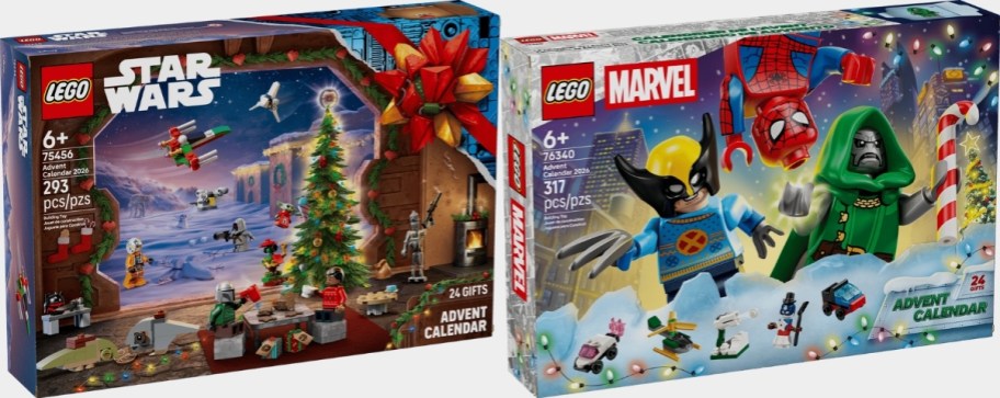 LEGO star war and marvel advent calendars