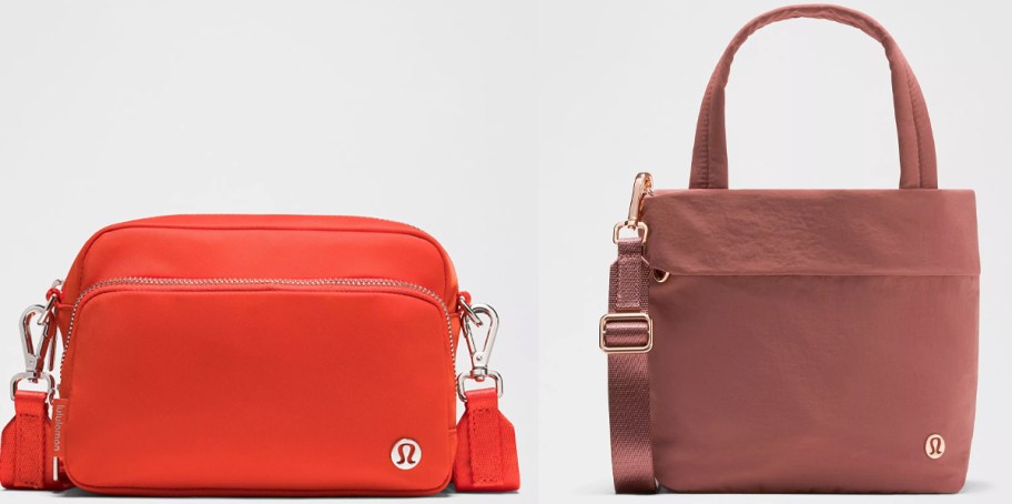 red and pink lululemon bags 