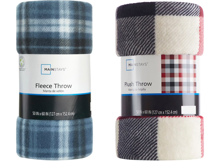 blue and black and white plaid blankets 