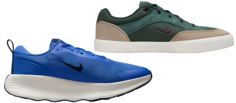 2 nike mens athletic shoes in 2 different styles