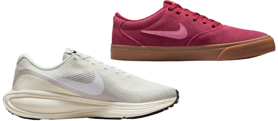 2 nike womens athletic shoes in 2 different styles
