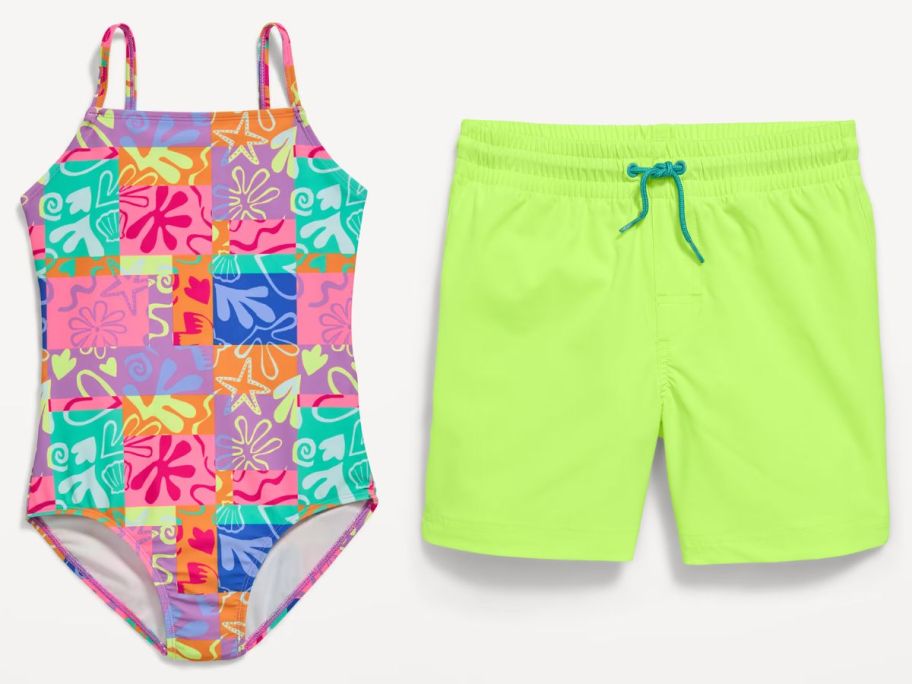 old navy girls and boys swimwear