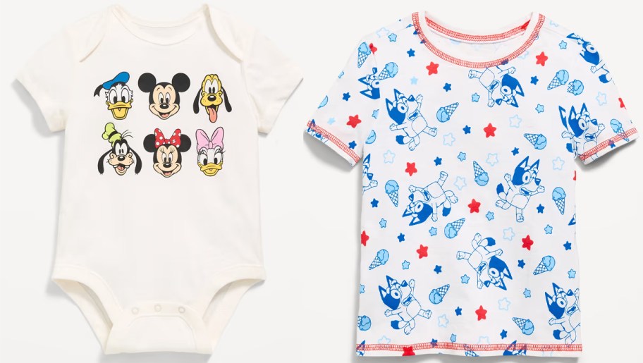 kids mickey and blue onesie and tee