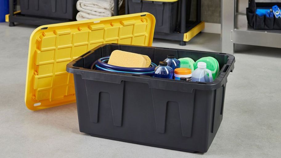 Lowes tote with items inside 