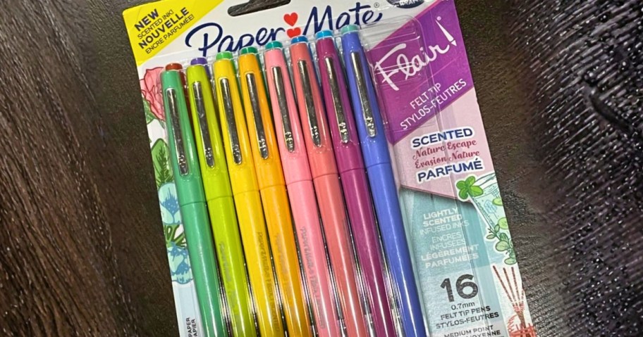 a pack of Paper Mate Flair scented pens