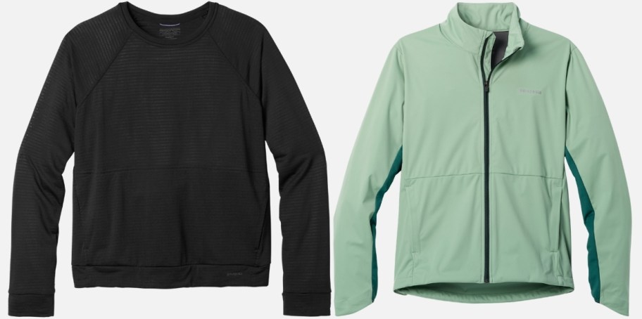 woman pullover top and full zip jacket