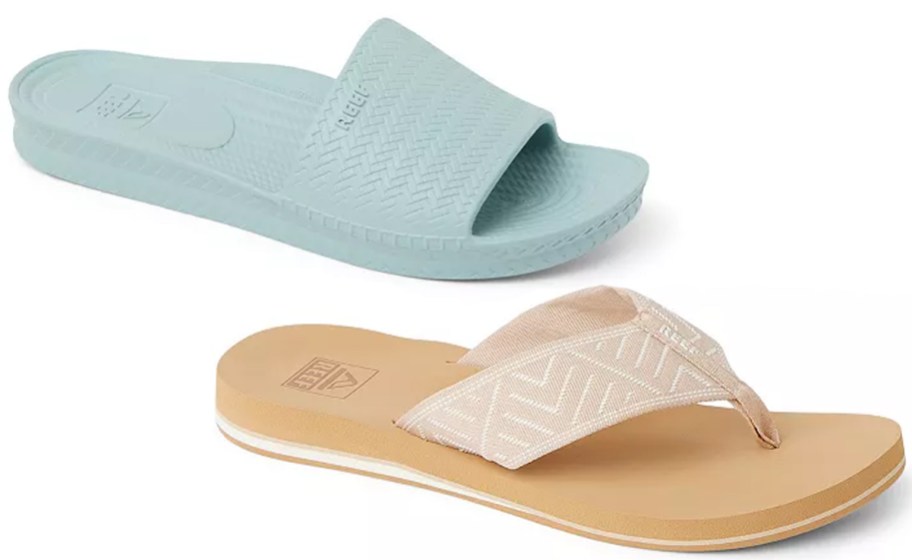 blue and tan womens sandals