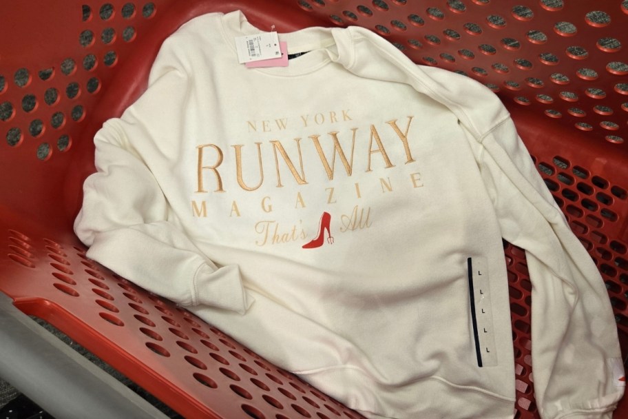 graphic sweatshirt in a target cart