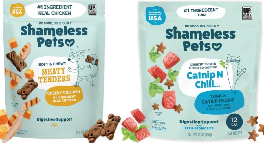 packages of dog and cat treats