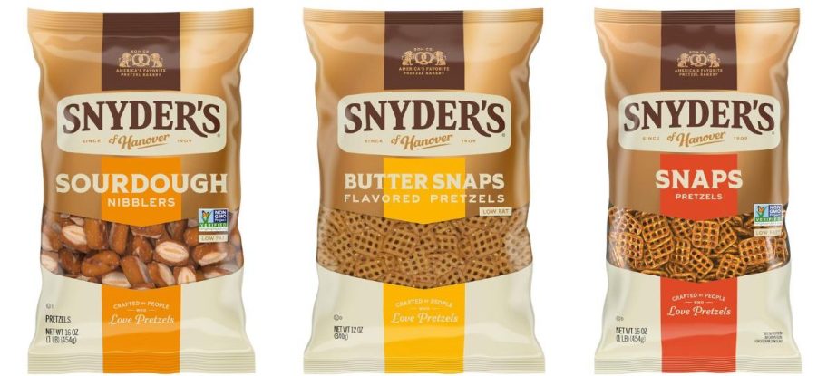 three bags of snyders pretzels