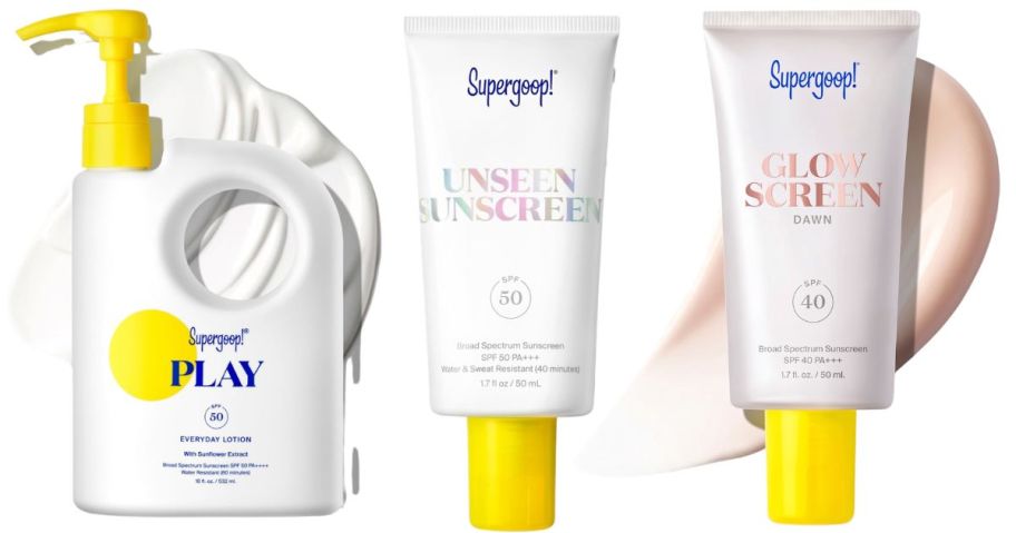 three supergoop! products