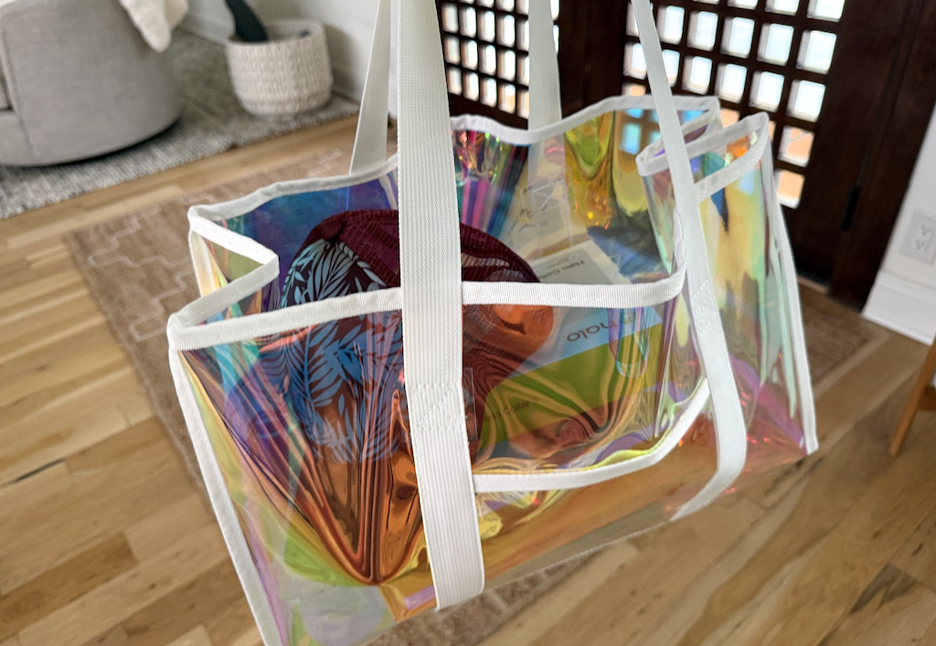 holding Target beach tote 