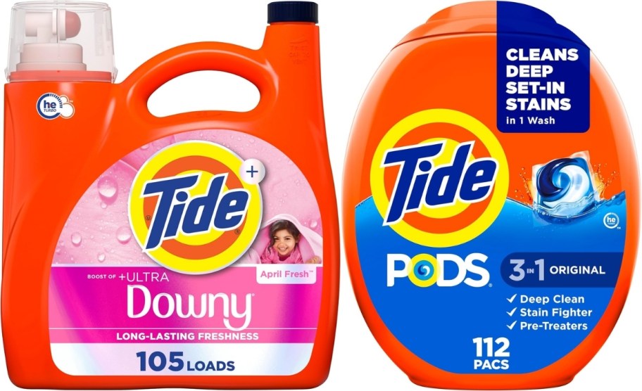 tide liquid and tide pods laundry detergent