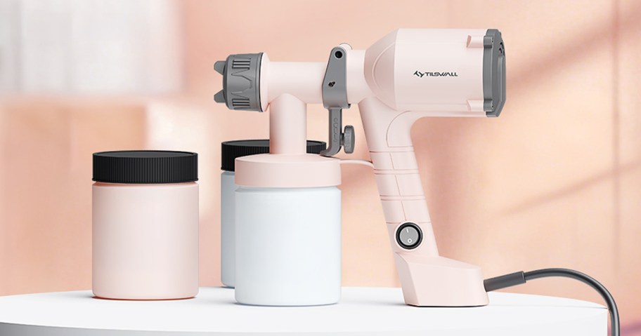 paint sprayer sitting on a counter