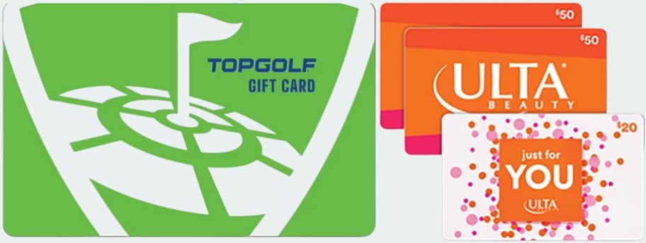 top golf and ulta gift cards