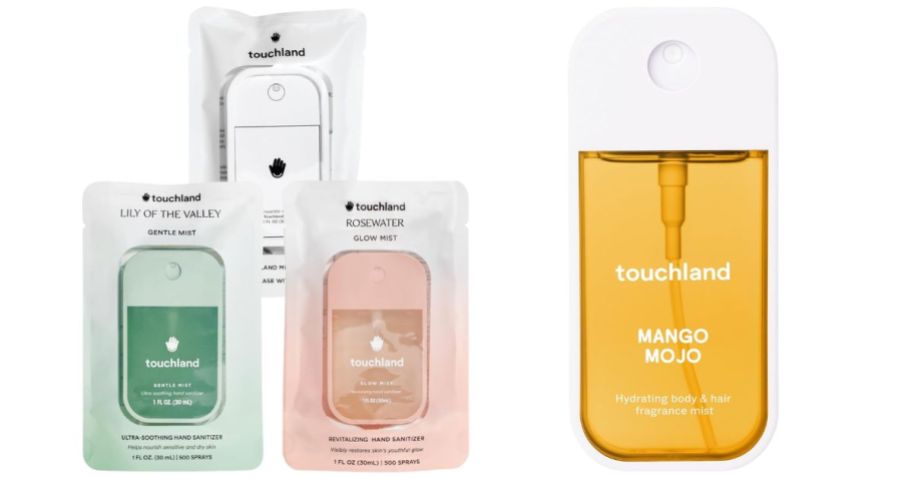 touchland hand sanitizers and Body & Hair Fragrance Mist