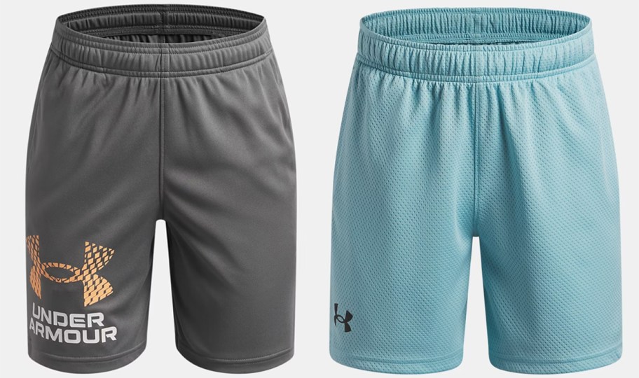 gray and blue boys shorts 