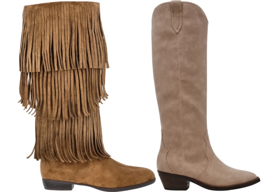 womens fringer and western style knee booots