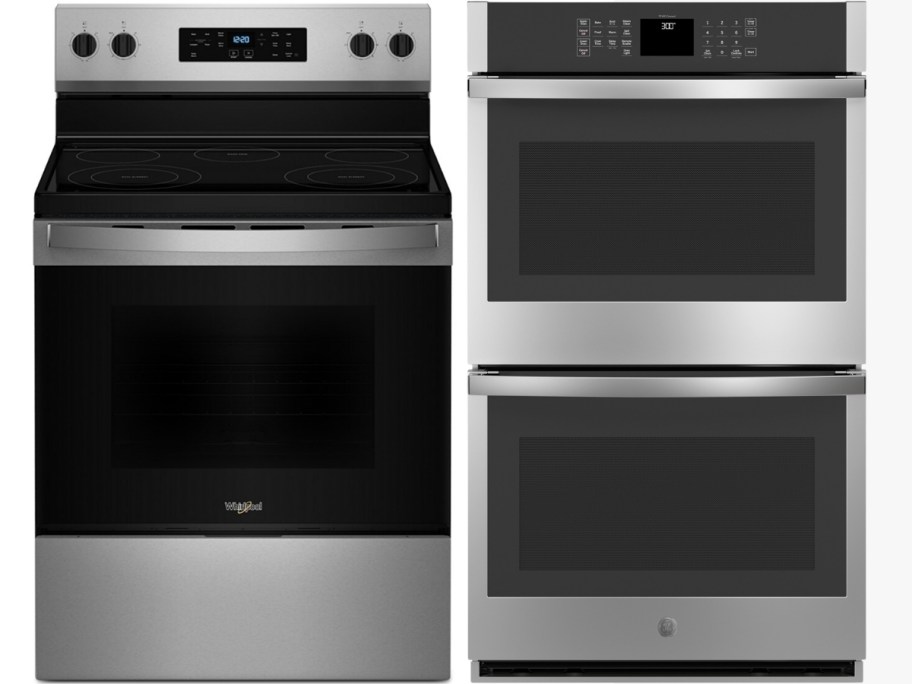 a whirlpool range and double oven