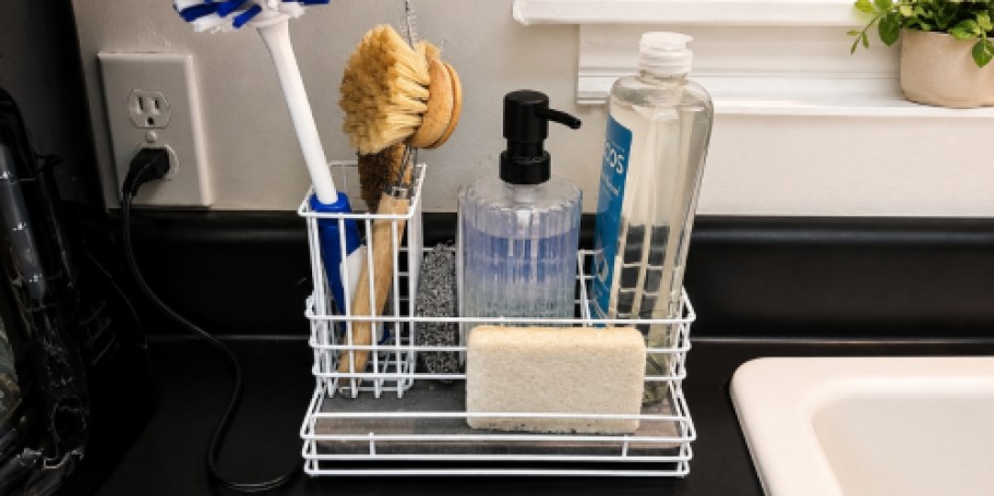 This Kitchen Sink Caddy Has a Stone Drying Mat & is Only $6.99 on Amazon
