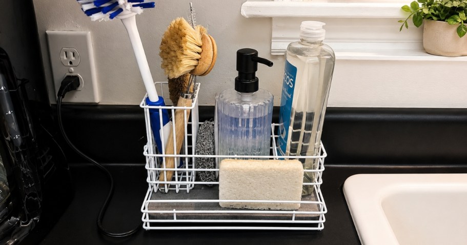 This Kitchen Sink Caddy Has a Stone Drying Mat & is Only $6.99 on Amazon