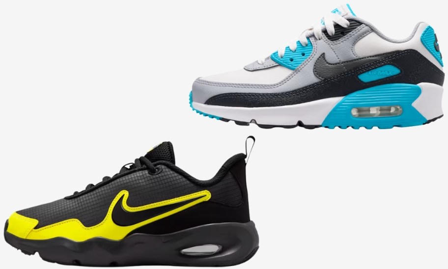 2 kids nike air maz shoes in different styles