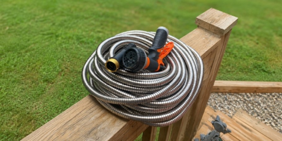 Stainless Steel 50′ Garden Hose w/ Nozzle Just $19.99 Shipped on Amazon (Reg. $50)