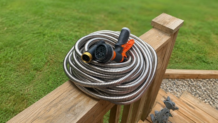 Stainless Steel 50′ Garden Hose w/ Nozzle Just $19.99 Shipped on Amazon (Reg. $50)