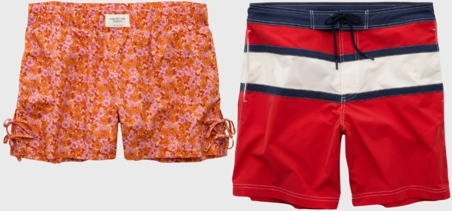 american eagle womens and mens shorts