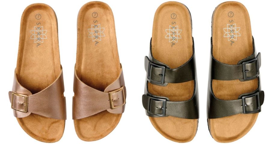 Stock images of two Women's Footbed Sandals from ALDI