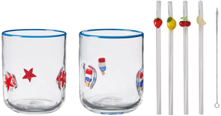 Crofton Icon Drinking Glasses and Straws
