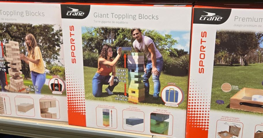 Giant Tumbling Tower Blocks at ALDI