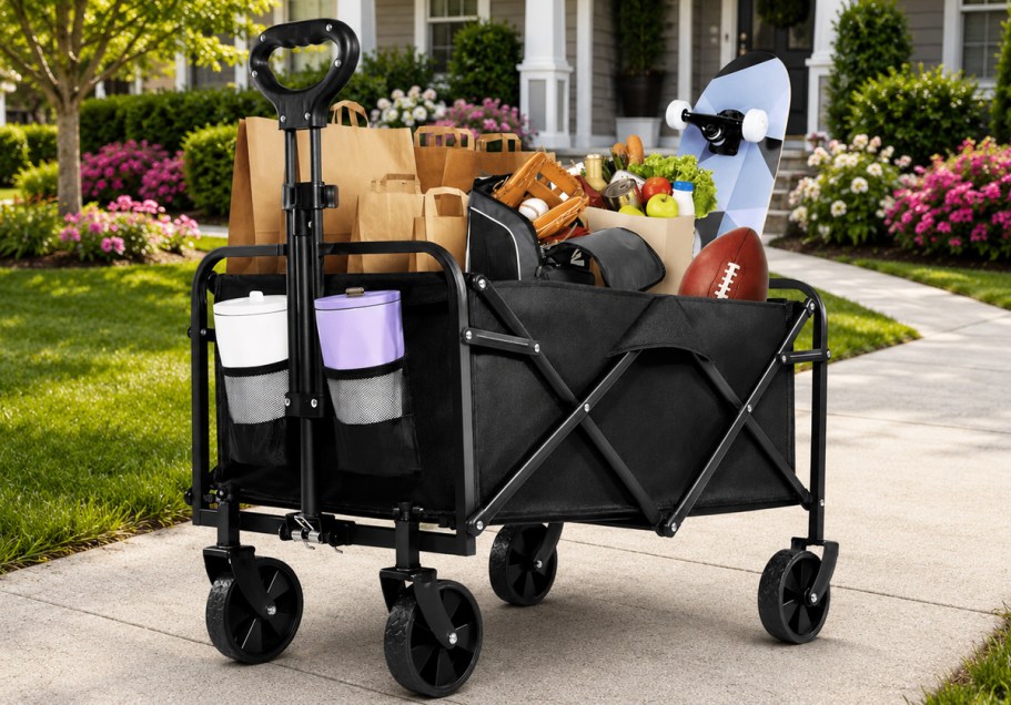 Heavy Duty Collapsible Wagon Only $16.70 Shipped (Great for Groceries & Beach Gear)