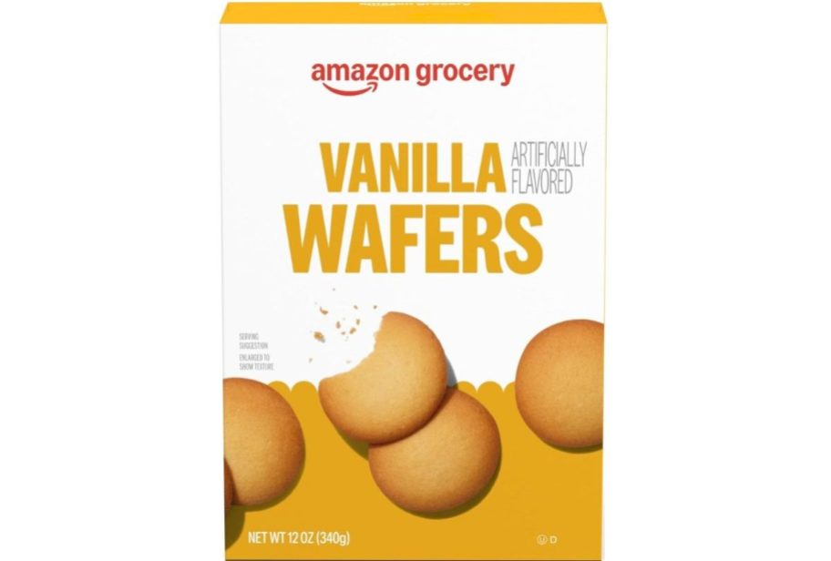 A box of Amazon Grocery Vanilla Wafers