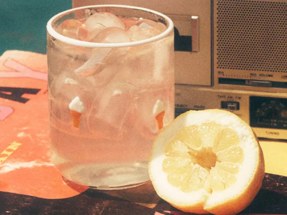 ice cream print cup near a lemon
