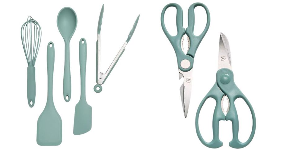 Arch Studio 5-Piece Silicone Utensil Set and 2-Piece Kitchen Shears Set