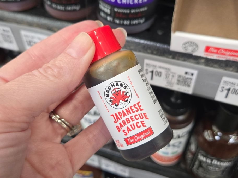 Bachan's Original Japanese BBQ Sauce 1.75oz bottle in hand in store