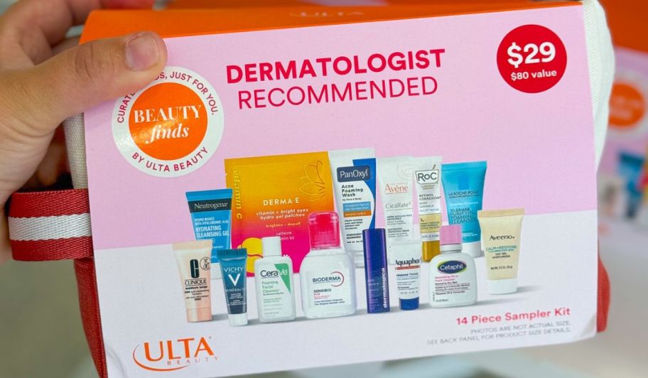 hand holding Beauty finds dermatologist recommended
