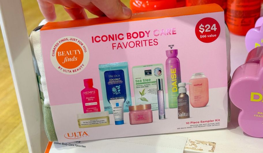 Beauty finds iconic body care displayed on top of the table