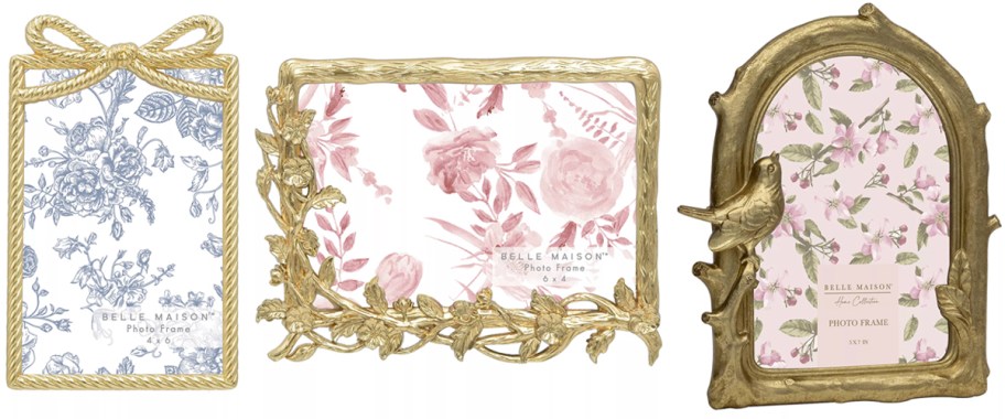 Belle Maison 4x6 Bow Tabletop Frame, 4x6 Cast Metal Floral Frame, Resin Bird Arch Frame