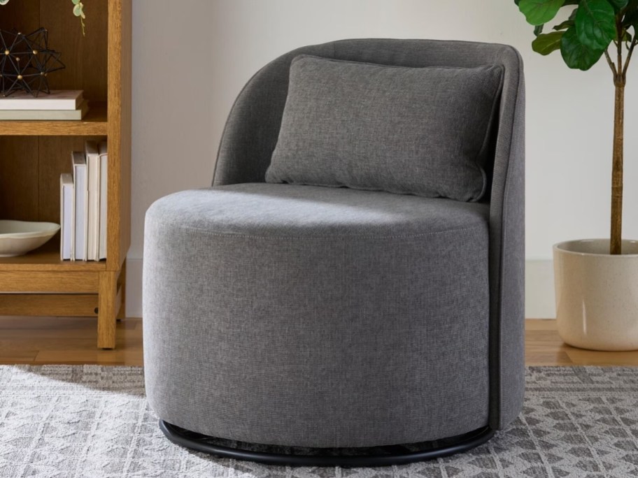 gray swivel accent chair