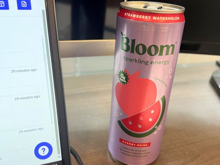 A Bloom sparkling energy drink
